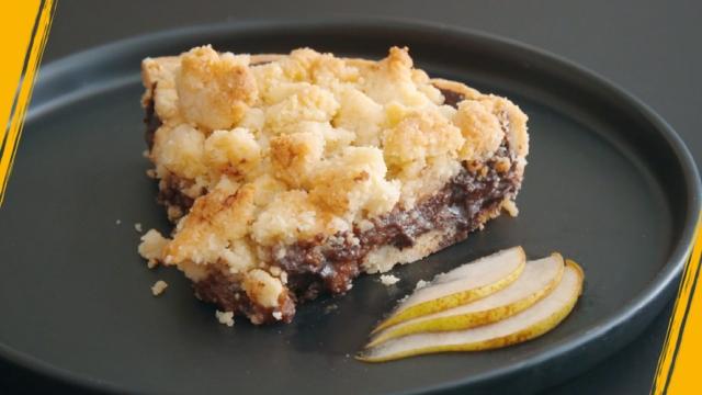 Tarte crumble poire chocolat