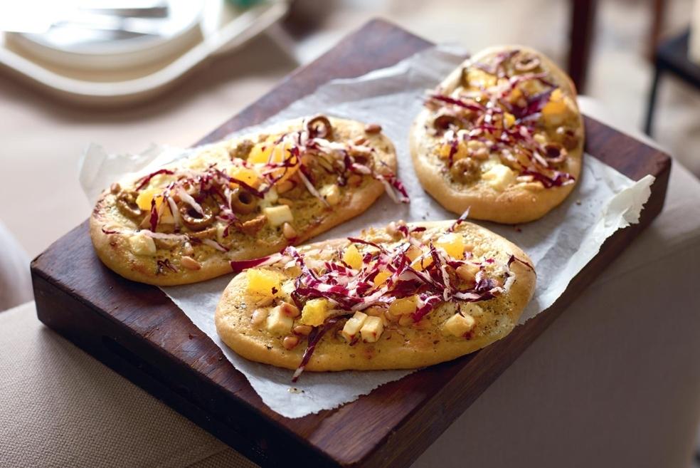 Mini pizzas à la feta et olives