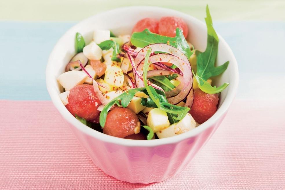 Salade de pastèque et mozzarella
