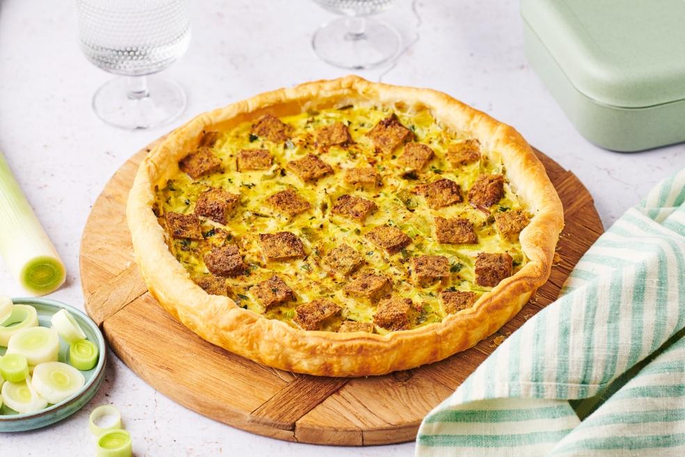 Quiche aux poireaux et au tofu