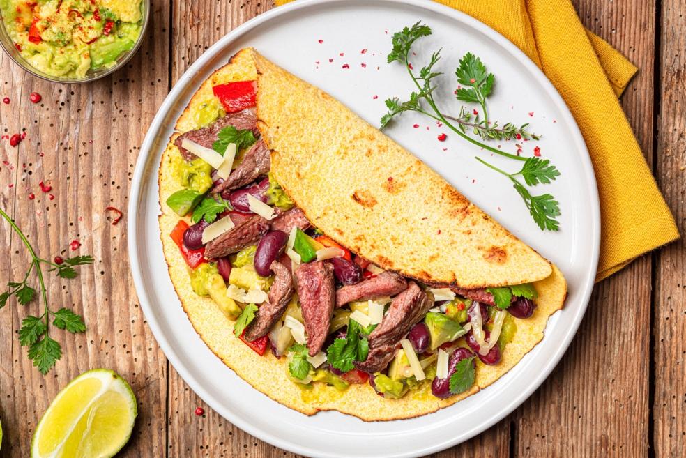 Steak de bœuf en tacos Tex Mex