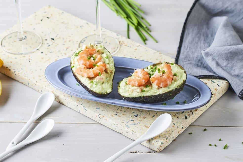 Avocats farcis aux crevettes et Tabasco