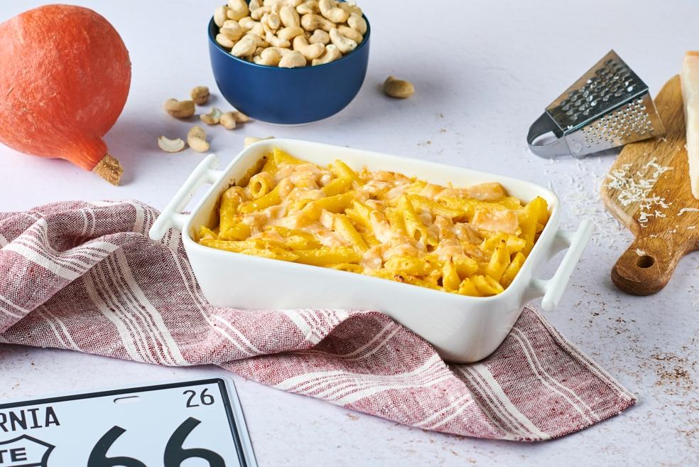Mac and cheese au potimarron et noix de cajou