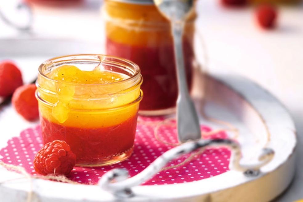 Confiture de framboises et mangue