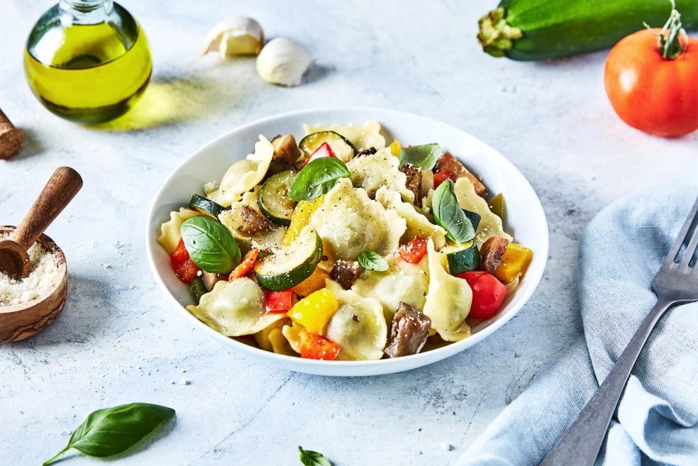 Raviolis aux légumes du soleil et basilic