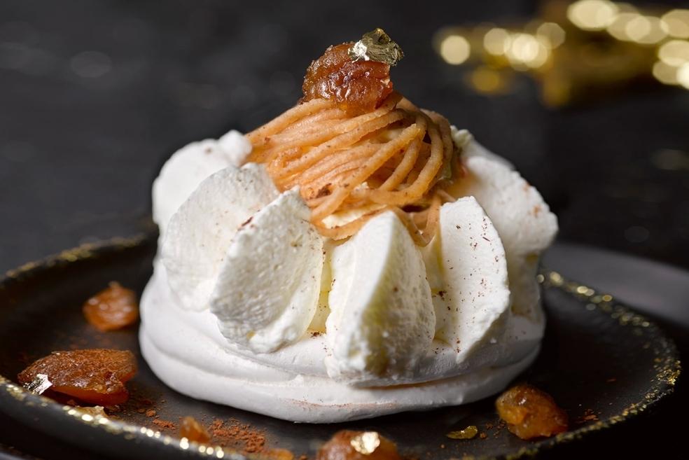 Mont blanc de marrons glacés et chantilly au champagne