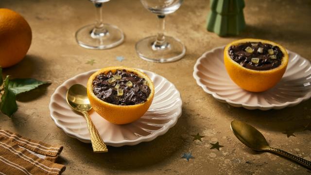 Mousse chocolat orange & marrons glacés