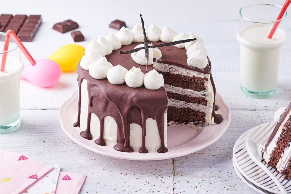 Layers cake choco-vanille