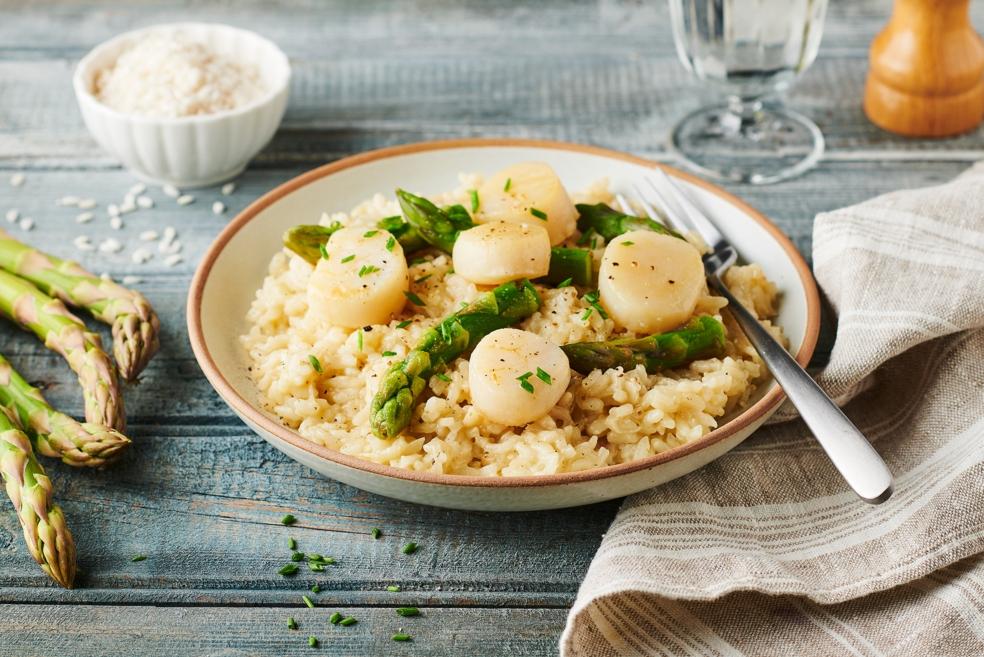 Risotto aux Saint-Jacques et aux asperges