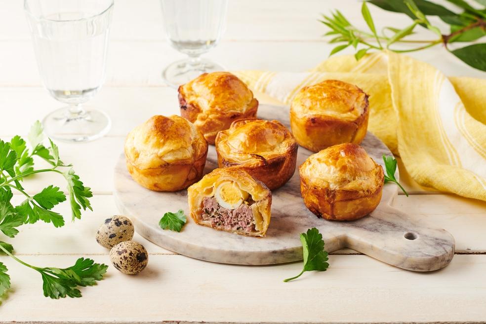 Mini-pâtés de Pâques aux œufs de caille