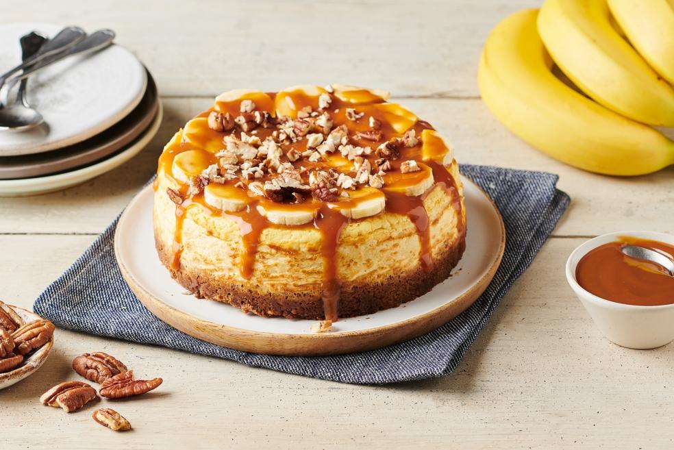 Cheesecake banane, pécan et caramel