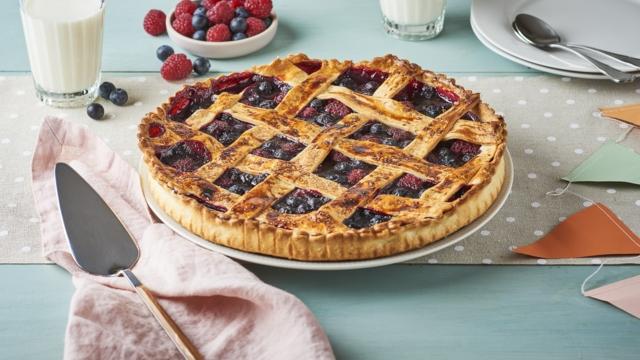 Tarte quadrillée aux fruits rouges