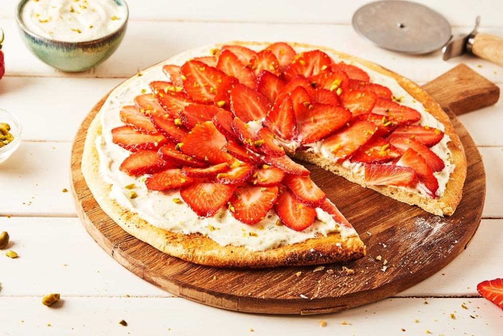 Pizza sucrée à la fraise