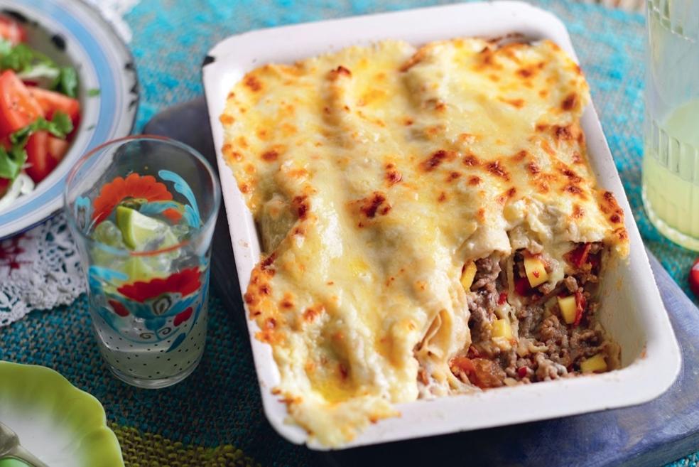 Enchiladas à la viande hâchée et mangue