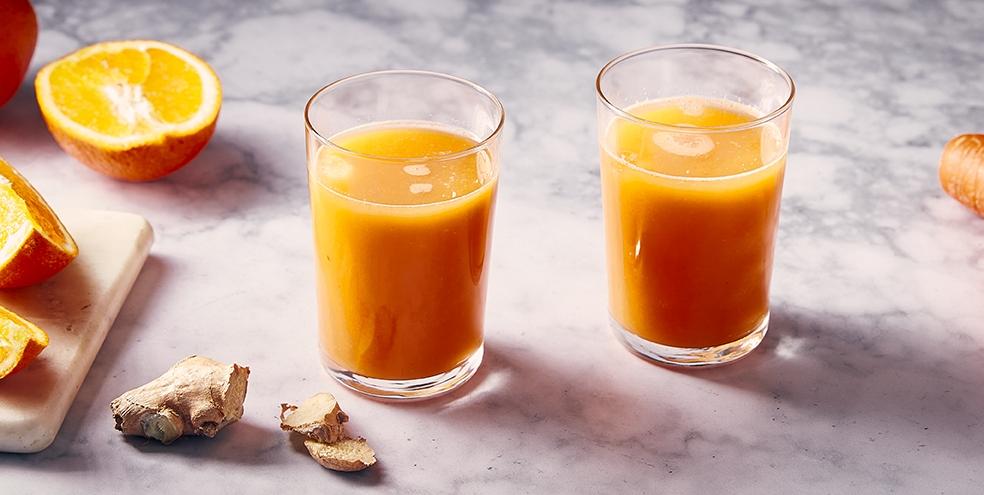 Jus vitaminé orange, carottes et gingembre