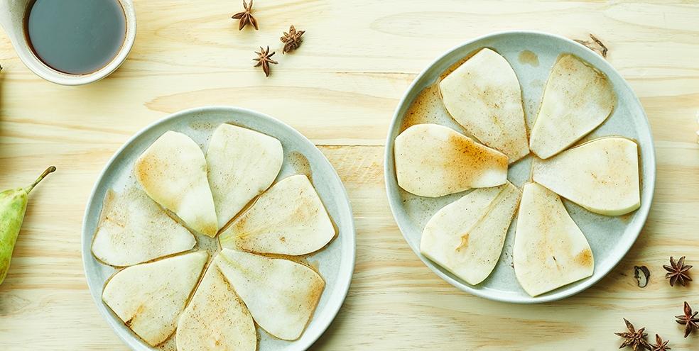 Carpaccio de poires aux épices