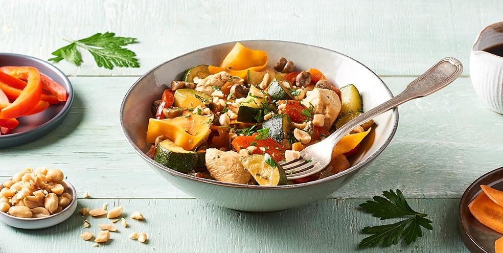 Wok de poulet aux légumes