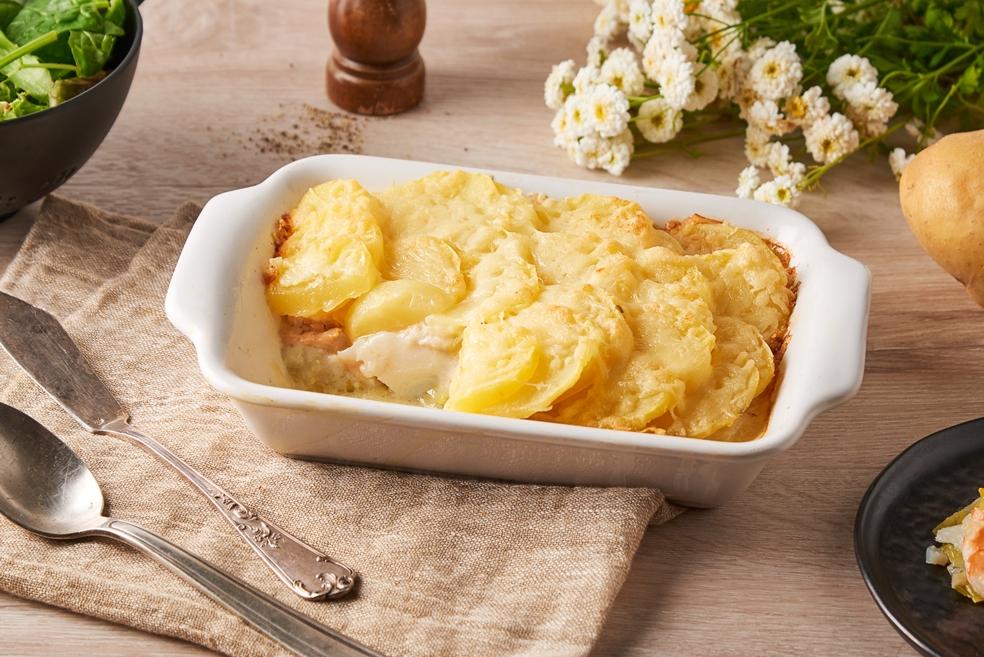 Gratin aux deux poissons