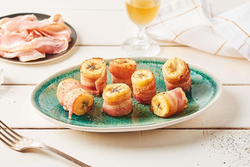 Bananes rôties au lard
