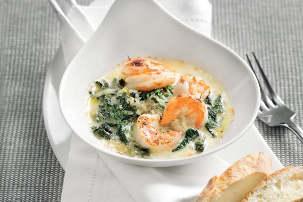 Crevettes gratinées au champagne