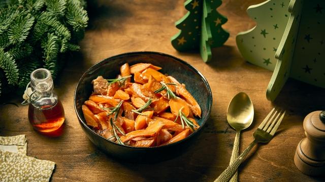 Carottes confites au bacon & sirop d'érable