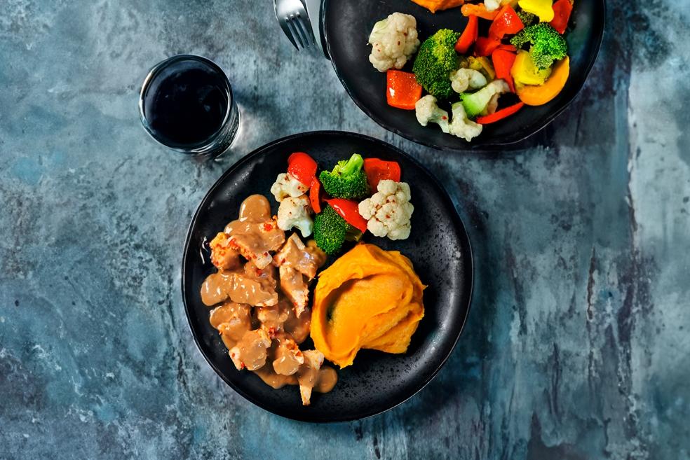 Poulet asiatique et sa purée de patates douces