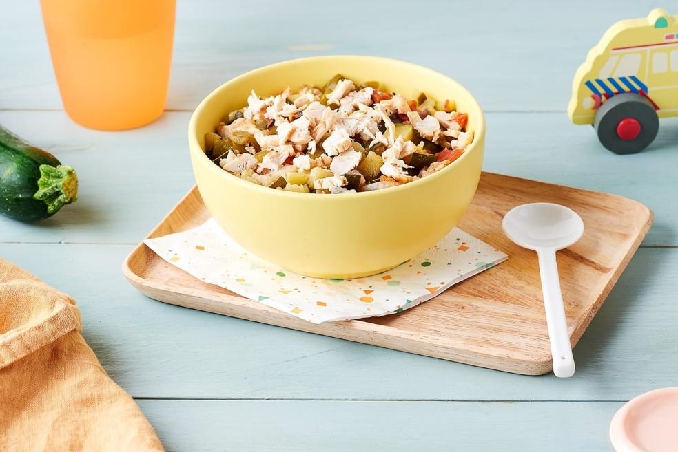 Ratatouille au légumes du soleil et dés de poulet