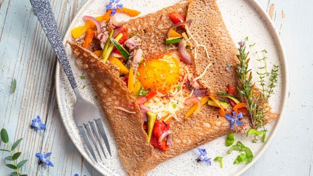 Galette complète aux légumes rôtis