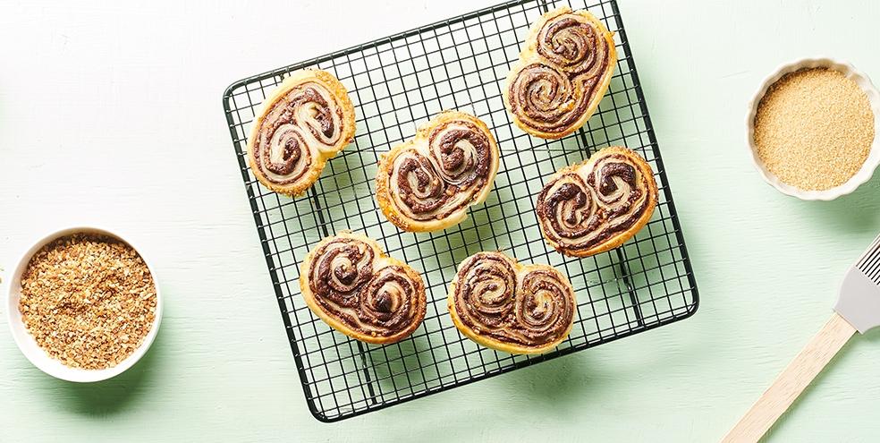 Palmiers au pralin et chocolat