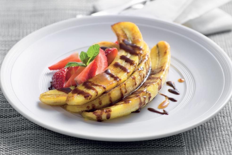 Bananes rôties, sauce café-chocolat