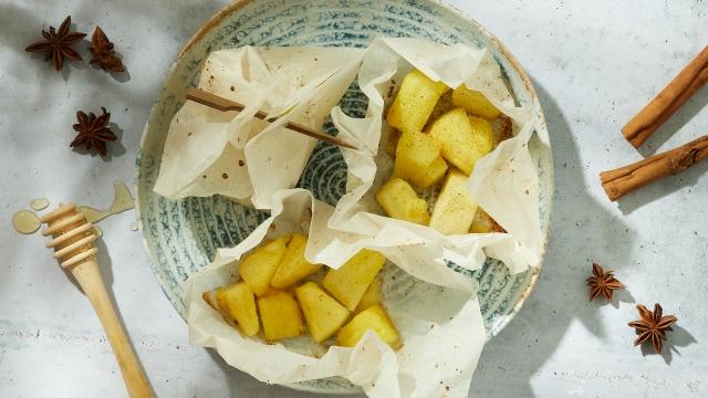 Papillotes d'ananas aux épices