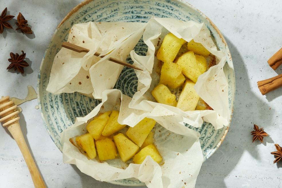 Papillotes d'ananas aux épices