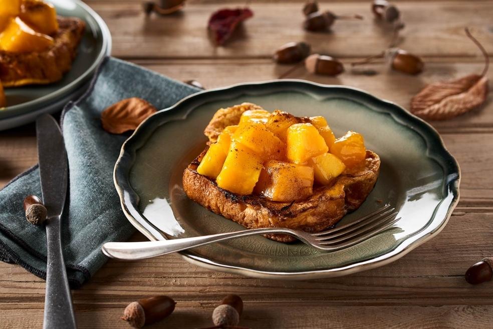 Brioche perdue à la mangue caramélisée