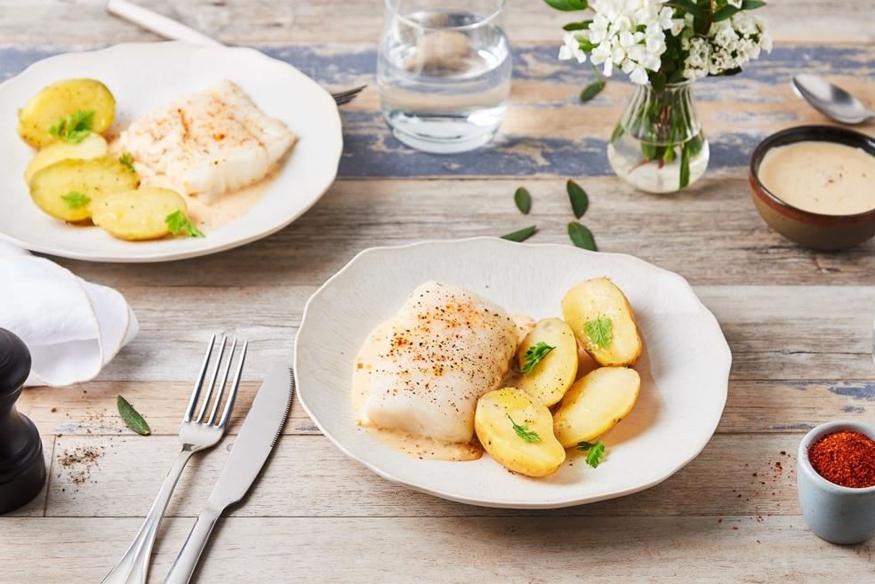 Cabillaud sauce moutarde, piment d’espelette