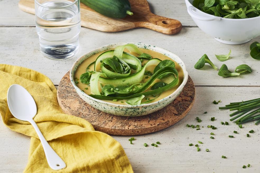 Gaspacho de mâche, concombre et citron