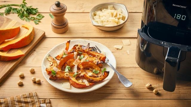 Potimarron au parmesan et noisette à la friteuse à air chaud