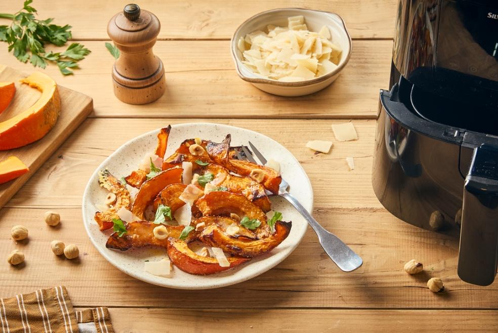 Potimarron au parmesan et noisette à la friteuse à air chaud
