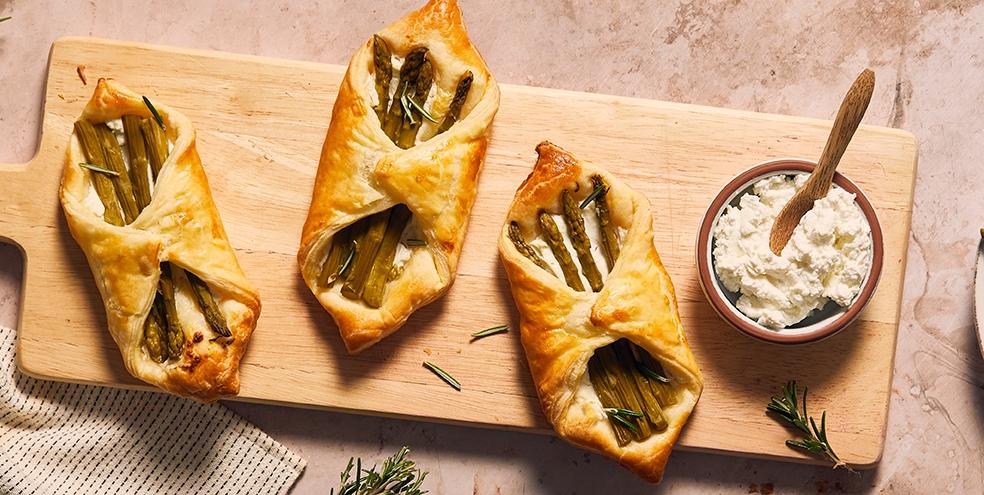 Feuilletées asperges et chèvre