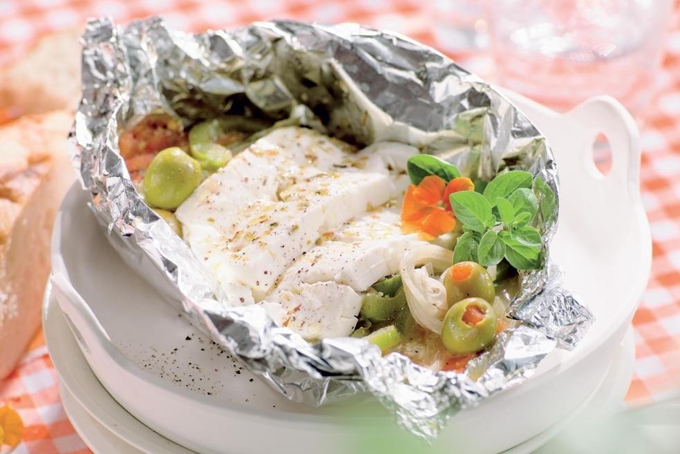 Papillote surprise à la grecque