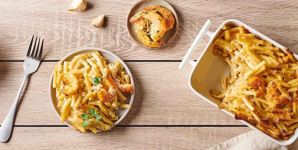 Gratin de macaroni aux gambas