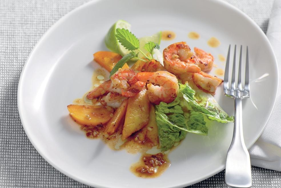 Crevettes rôties au gingembre