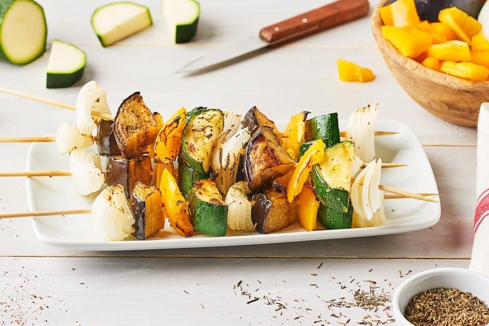 Brochettes de légumes grillés