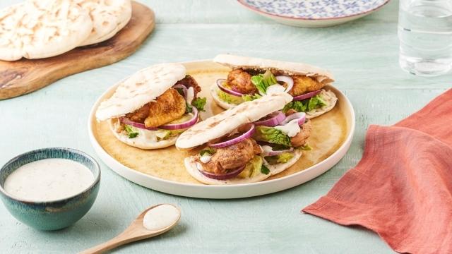 Shawarma de poulet et crudités