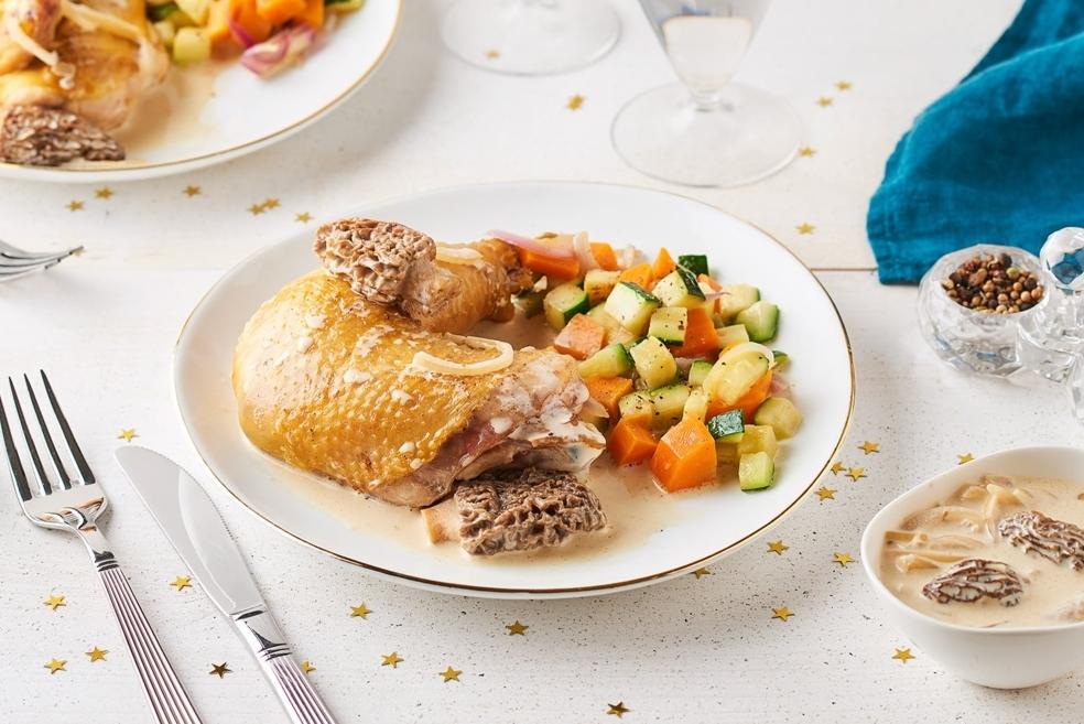 Poularde et morilles au vin jaune