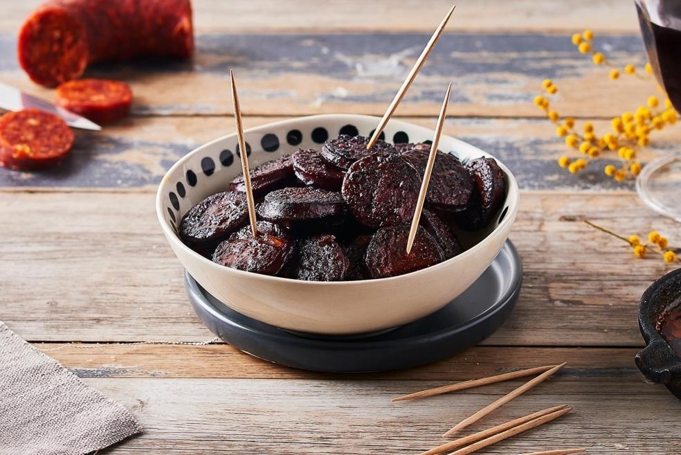 Chorizo mariné au vin rouge