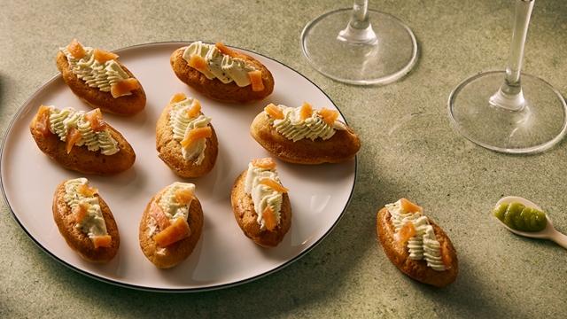 Barquettes au saumon fumé et wasabi