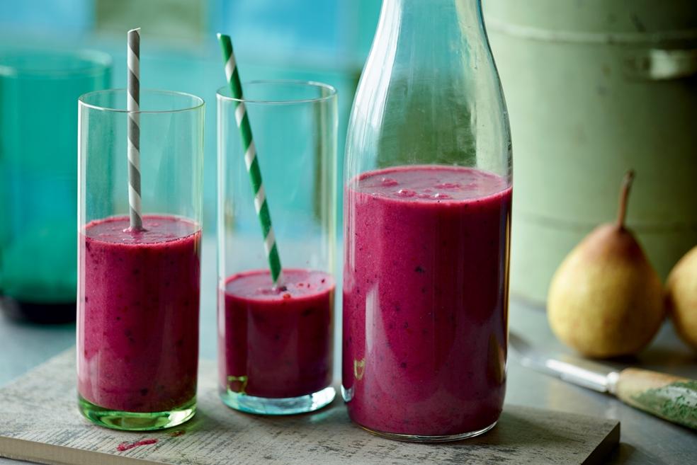 Smoothie fruits rouges et poires