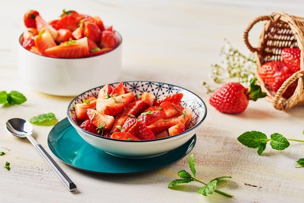 Salade de fraises et menthe