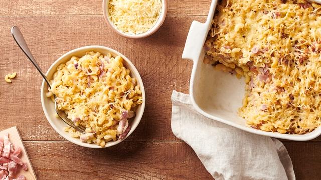 Gratin de coquillettes aux lardons