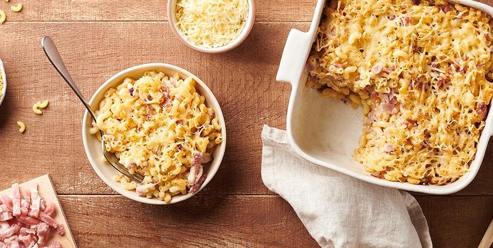Gratin de coquillettes aux lardons